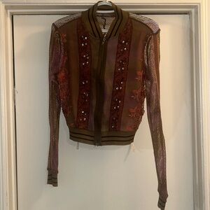 Vintage See Thru Zip Up Net Jacket